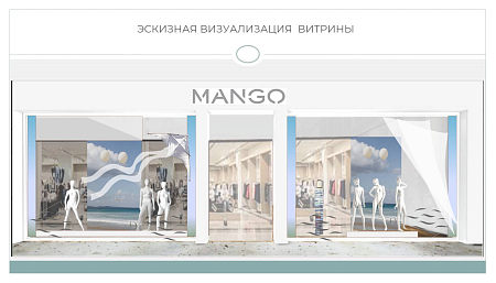 Интерьер в современном стиле, проект «Витрина магазина Mango»
