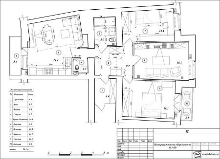 Интерьер, проект «Пр. Просвещения. Квартира 96.5 м²»