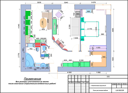 Интерьер с проходной, с кабинетом и open space в неоклассике, проект «2к. кв. в новостройке»