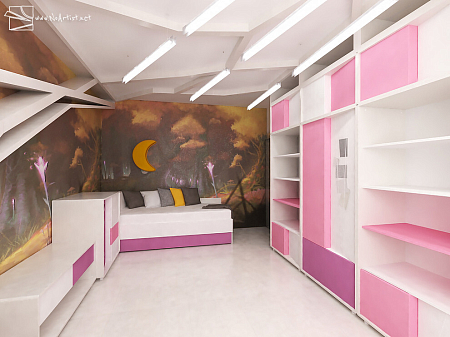 Интерьер детской, проект «Ул. Береговая. Квартира 84.1м²»
