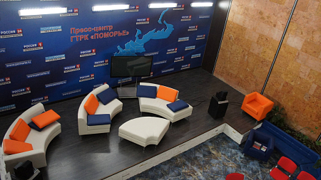 Интерьер в современном стиле, проект «Холл и зимний сад Телевизионной компании»
