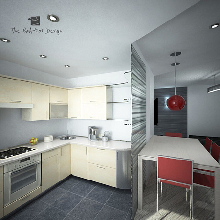 Интерьер кухни, проект «Ул. Савушкина. Квартира 78.5м²»