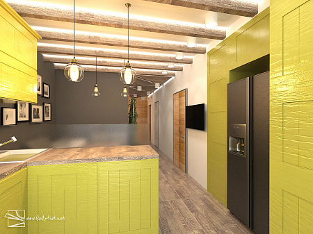 Интерьер, проект «Ул. Береговая. Квартира 84.1м²»